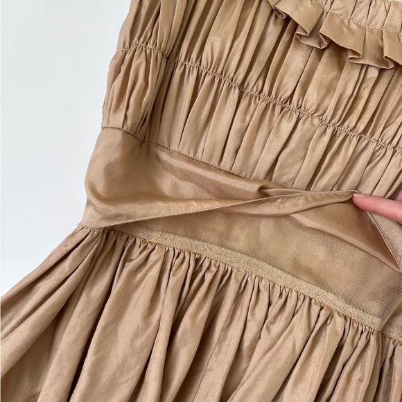 [SOLD] Parasuco Pure Silk Smocked Shimmery Ruffle Peplum Tank Top size 6 - Picture 10 of 10